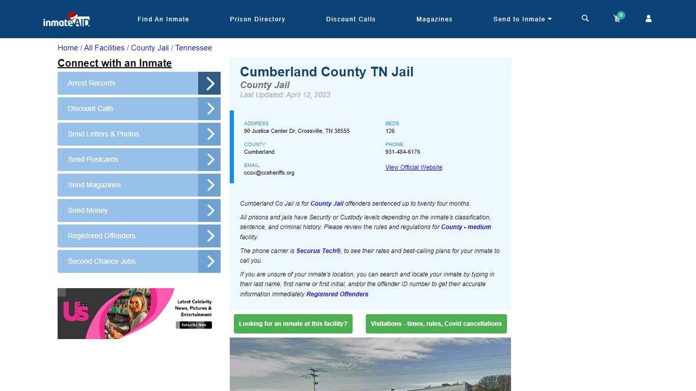 Cumberland County TN Jail - Inmate Locator - Crossville, TN